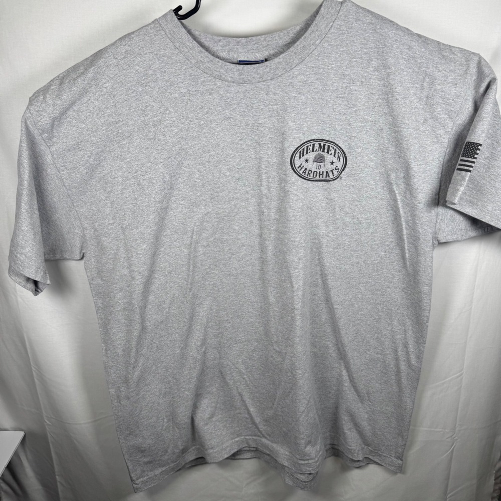 VTG Helmets‎ to Hardhats T-Shirt Mens 3XL Gray USA Union Made American Flag